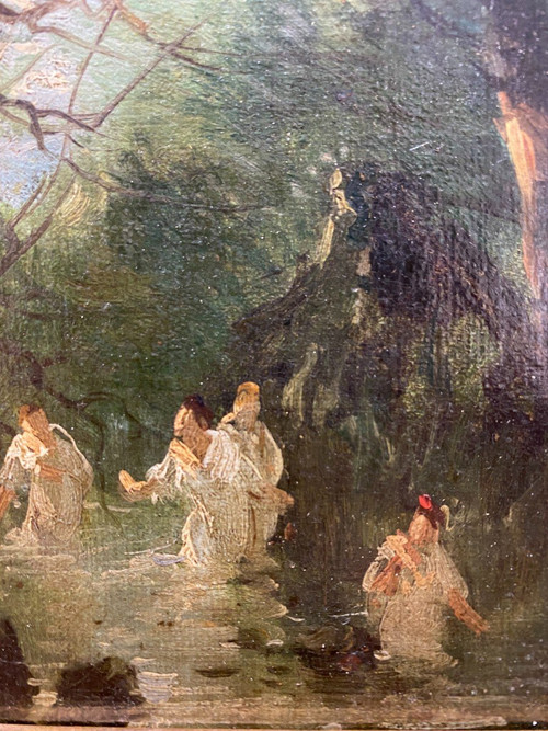 19th Century French School - Bathers In The Undergrowth