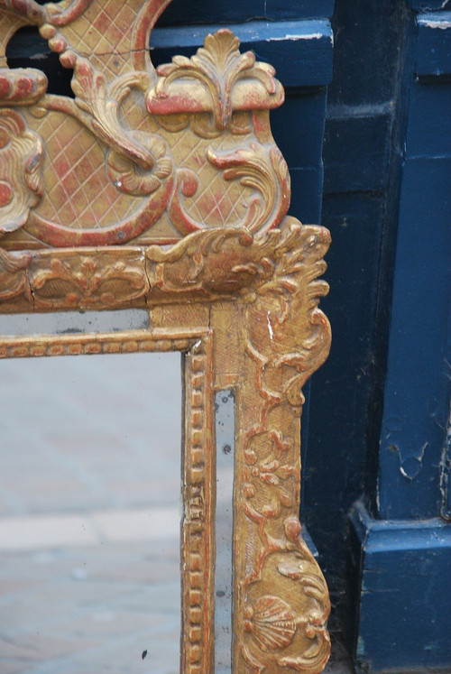 Regence XVIII period pediment mirror