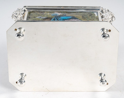 Jewelry Box In Enamel And Silver Bronze Late Nineteenth Century