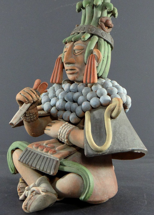 Mexiko, 1960er/1970er Jahre, Große Statue eines Aztekengottes Aus Polychromem Terrakotta.