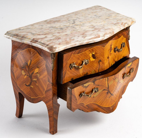 Miniature Jewelry Chest of Drawers Late 19th Century