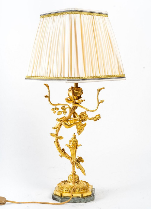 Lampada in bronzo dorato della fine del XIX secolo