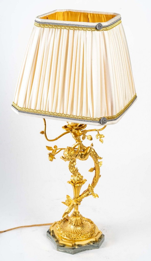 Lampada in bronzo dorato della fine del XIX secolo