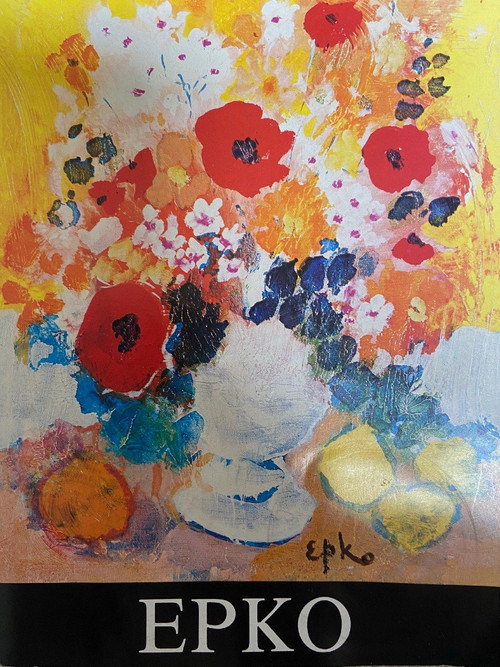 Epko Willering (1928), Tableau Bouquet De Fleurs Et Fruits Datant Des Années 1980 II