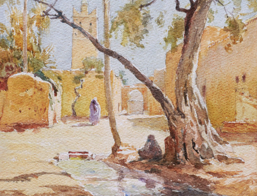 René LEVERD, Landscape at Biskra in Algeria