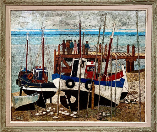 François Szulman (b. 1931), painting Vue d'Un Port De Pêche dated 1977.