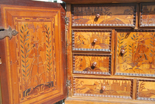 Rare 17th century Augsburg Marquetry Cabinet