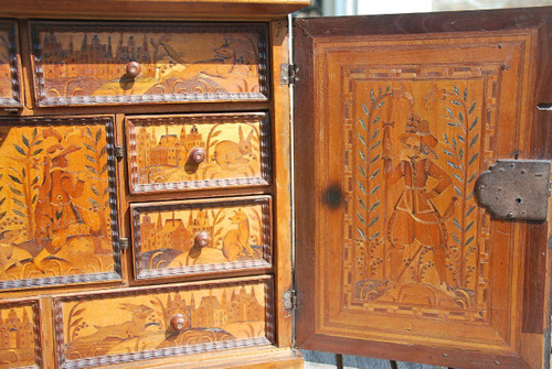 Rare 17th century Augsburg Marquetry Cabinet