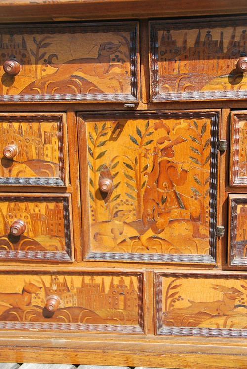 Rare 17th century Augsburg Marquetry Cabinet