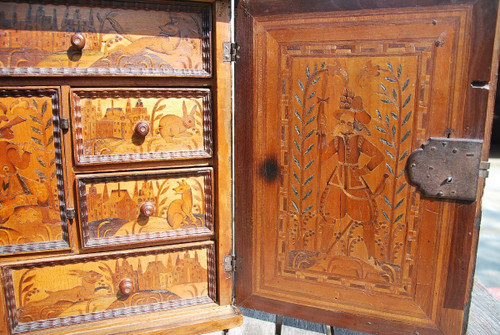 Rare 17th century Augsburg Marquetry Cabinet