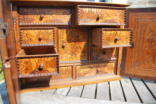 Rare 17th century Augsburg Marquetry Cabinet