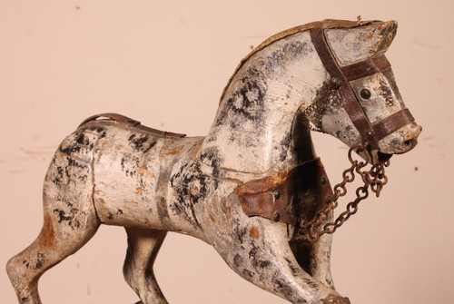 19th Century Polychrome Wooden Horse