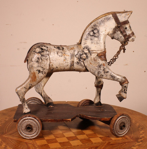 19th Century Polychrome Wooden Horse