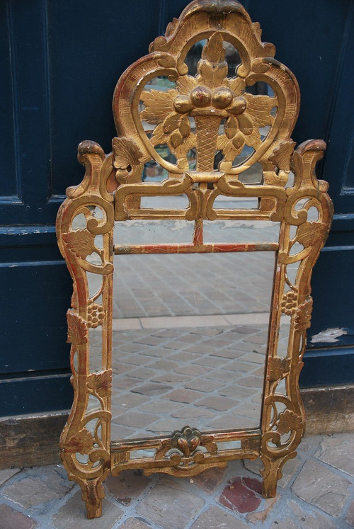 Miroir De Beaucaire En Bois Doré Provence XVIII