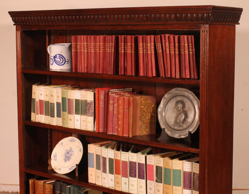 19th Century Mahogany Open Bookcase-England