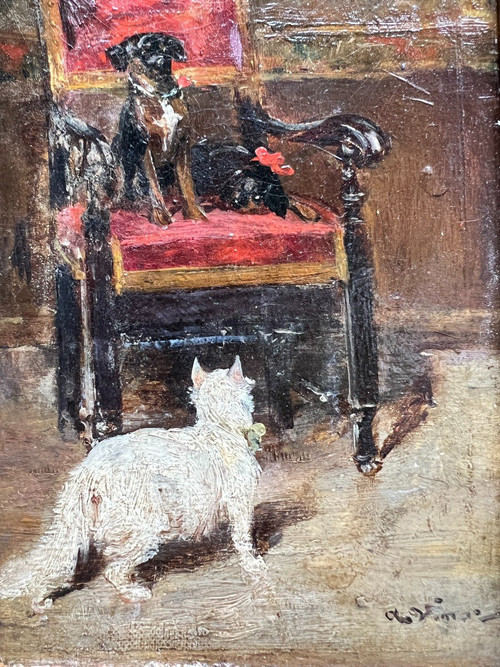 Auguste Vimar (1851-1916) – Zwischen Katze und Hunden, um 1890