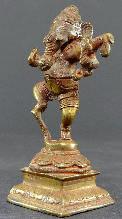 Inde, Premier Tiers Du XXème Siècle, Statuette De Ganesh En Bronze.