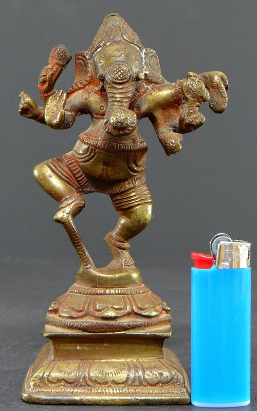 Inde, Premier Tiers Du XXème Siècle, Statuette De Ganesh En Bronze.