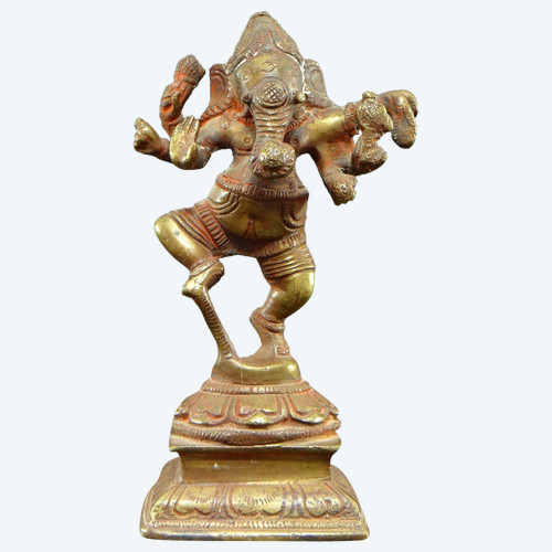 Inde, Premier Tiers Du XXème Siècle, Statuette De Ganesh En Bronze.