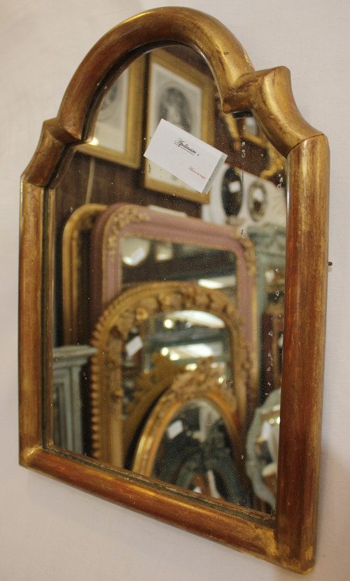 Small Antique Gilded Mirror, Mercury Glass 32 X 45 Cm