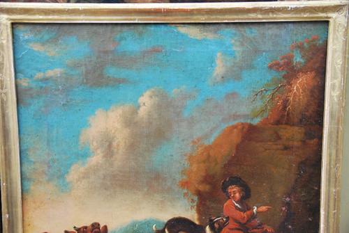 Pair Of Shepherd Canvases, Italy Circa 1750