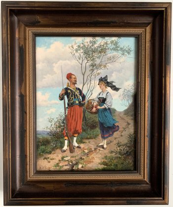 Paul JAZET (1848-1918) - Zouave und Elsässer - Öl