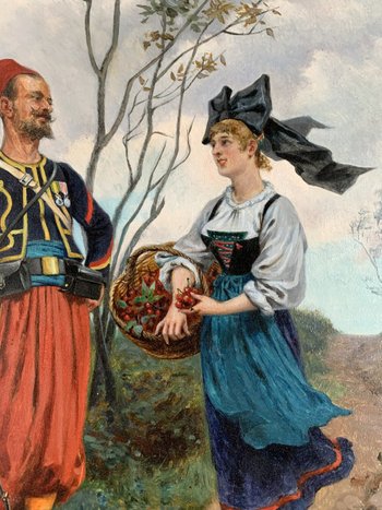 Paul JAZET (1848-1918) - Zouave und Elsässer - Öl