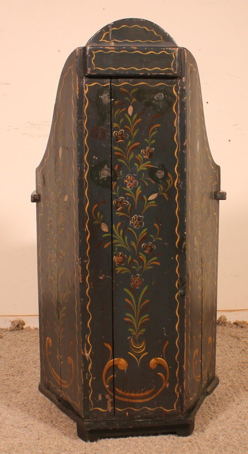 Chaise d'Enfant Autrichienne En Bois Polychrome Circa 1800