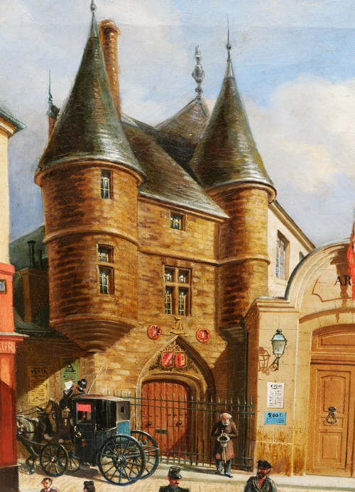 E. GIRSELS, Animated view of rue des Archives