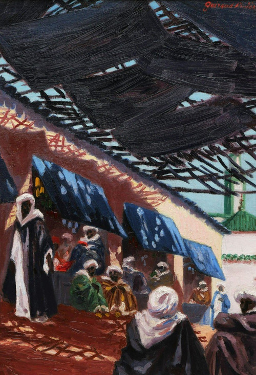 Maurice GUIRAUD-RIVIÈRE, Scena del souk di Fez, in Marocco