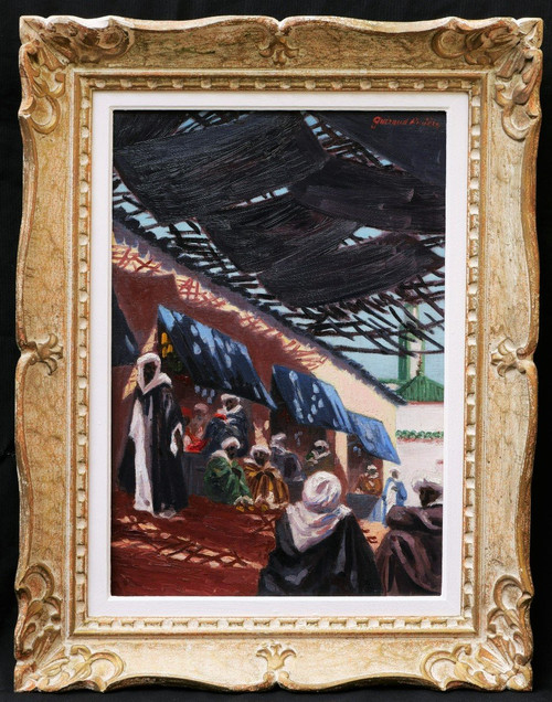 Maurice GUIRAUD-RIVIÈRE, Scena del souk di Fez, in Marocco