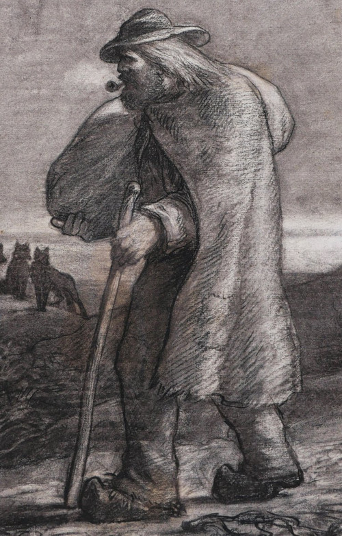 Johann Conrad ZELLER, Wanderer, beobachtet von Wölfen