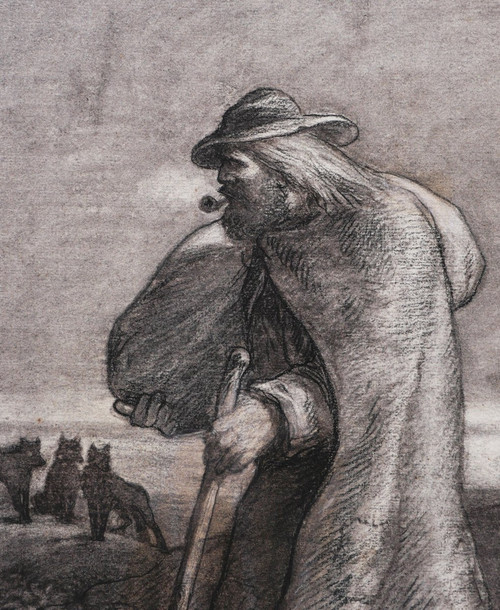 Johann Conrad ZELLER, Wanderer, beobachtet von Wölfen