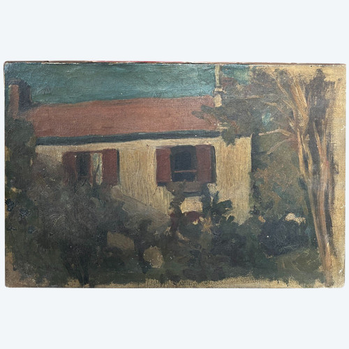 French School - Fauve Landscape, La Maison Au Toit Rouge, Circa 1910