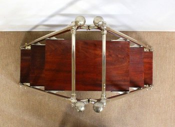 Rare Solid Mahogany and Chromed Metal Boat Shelf - 1920