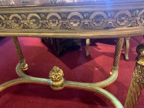 Center Table In Golden Wood Louis XVI Style End XIXth Century