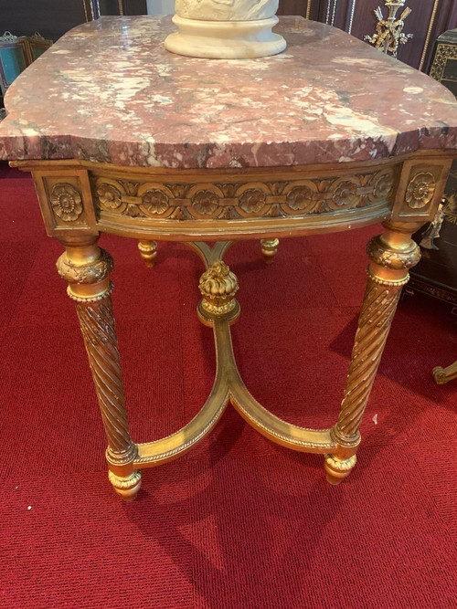 Center Table In Golden Wood Louis XVI Style End XIXth Century