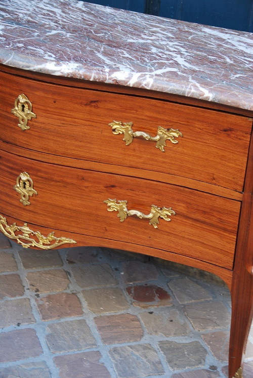 Elégante Commode En Satiné époque Louis XV