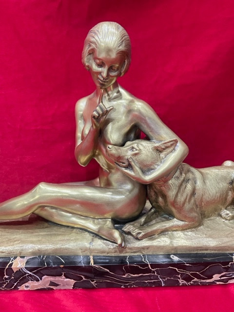 Art Deco Bronze Sculpture 1930 by Louis RICHE 1877 - 1949