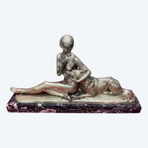 Art Deco Bronze Sculpture 1930 by Louis RICHE 1877 - 1949