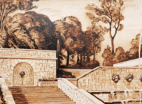 Maurice de LAMBERT, The Waterfall of the Parc de Sceaux