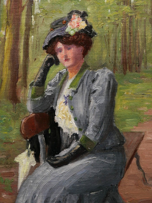 Luc LEGUEY, Woman seated on a bench