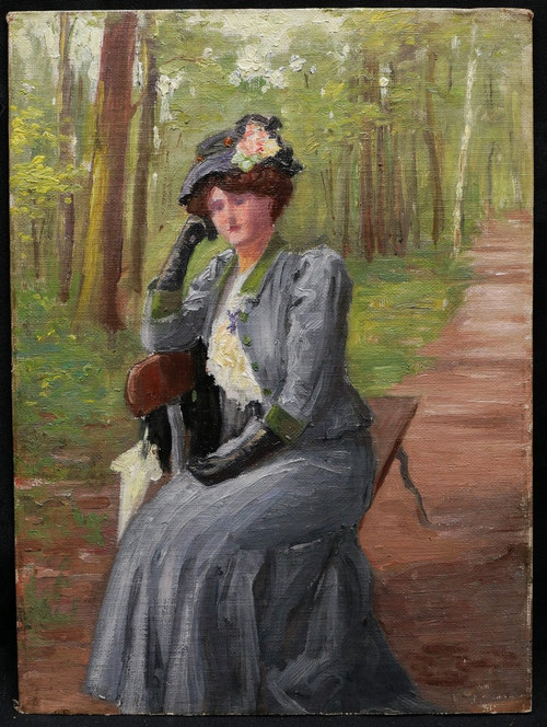 Luc LEGUEY, Woman seated on a bench