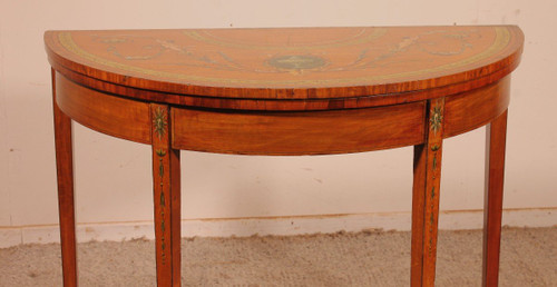 Console En Bois Satiné Et Polychrome - Irelande Circa 1790