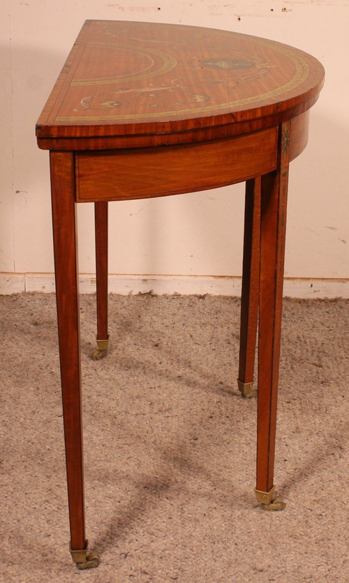 Console En Bois Satiné Et Polychrome - Irelande Circa 1790