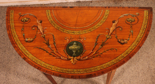 Console En Bois Satiné Et Polychrome - Irelande Circa 1790