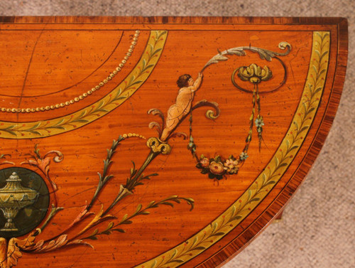 Console En Bois Satiné Et Polychrome - Irelande Circa 1790