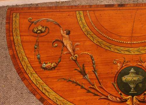 Console En Bois Satiné Et Polychrome - Irelande Circa 1790