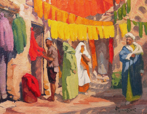 Victor GUERRIER, Der Färbersouk in Marrakesch