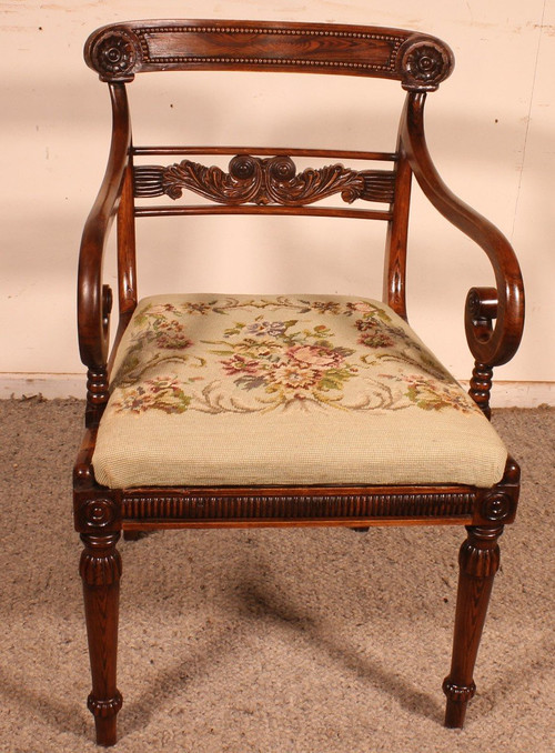 Office Armchair In Rosewood Regency Period Circa 1810